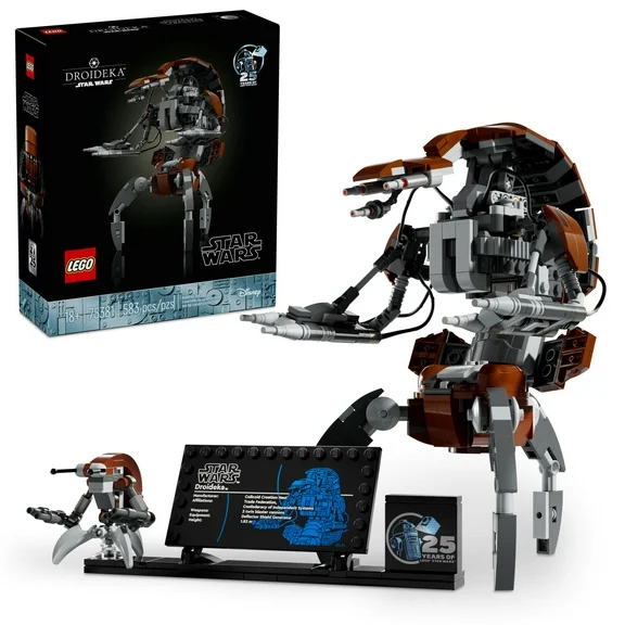 LEGO Star Wars Droideka Model for Build and Display, Collectible Brick Built Destroyer Droid Figure for May the 4th Be With You Décor, Star Wars Fan Gift Idea for Adults or Any Collector, 75381