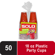 Solo Red Party Plastic Cups, 18 oz, 50 Count