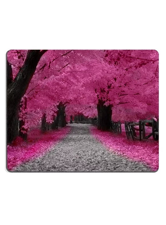 POPCreation Neon Pink Cherry Blossom Trail Mouse pads Gaming Mouse Pad 9.84x7.87 inches