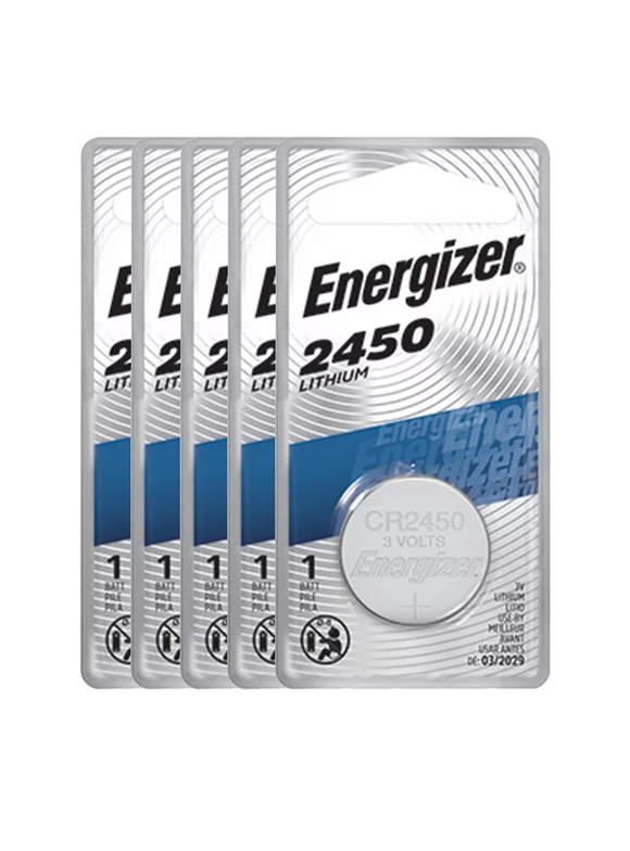 Energizer CR2450 3V Lithium Coin Cell Battery (5 Count)