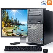 Dell Desktop Computer Core i3 8GB RAM 500GB HD DVD-RW Wifi 19" LCD Windows 10 PC - Refurbished