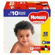 Huggies Snug & Dry Diapers Size 3 -240 ct. (16-28 lbs.) - Bulk Qty, Free Shipping - Comfortable, Soft, No leaking & Good nite Diapers