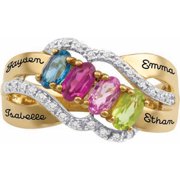 Personalized Family JewelryBirthstone Fondness Mother's Ring available in Sterling Silver, Gold and White Gold