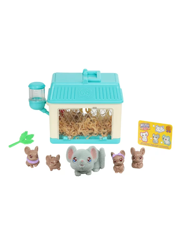Little Live Pets - Mama Surprise Minis. Feed and Nurture a Lil' Mouse Inside their Hutch so she can be a Mama, Ages 5+