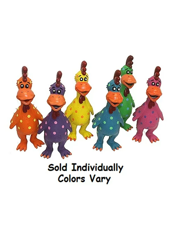 Globkens Funny Rubber Chicken Dog Toys Latex Colorful Squeaker 11.5" Colors Vary