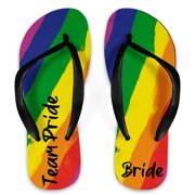 Rainbow Bride Flip Flops