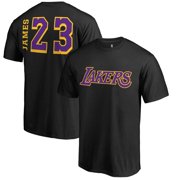 LeBron James Los Angeles Lakers Fanatics Branded Sidesweep Name & Number T-Shirt - Black