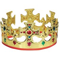 Adjustable Gold King Crown, 1ct, For Kids and Adults
