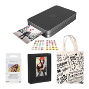 Lifeprint 2x3 Portable Photo and Video Printer (Black) Photo Album Bundle