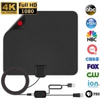 TV Antenna - HDTV Antenna Support 4K 1080P New Version up to 120 Miles Range Digital Antenna for HDTV VHF UHF Freeview Channels Antenna with Amplifier Signal Booster 16.5 ft Longer Coaxial Cable