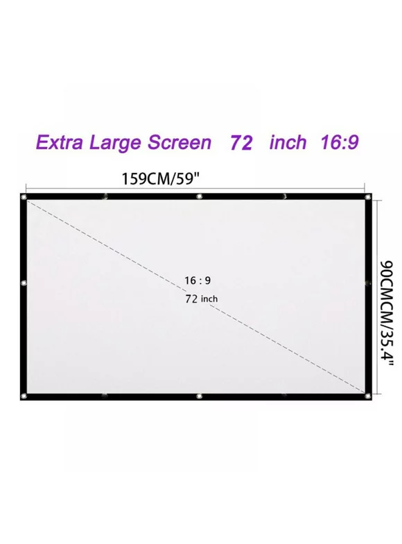 Clearance Portable Projector Screen 120 Inch 16:9 HD Folding Indoor Outdoor Movie Screen Gaming Office Home Cinema Projector ScreenProjector