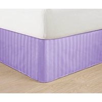 Wrinkle Free - Egyptian Quality STRIPE Bed Skirt - Pleated Tailored 14" Drop - All Sizes and Colors , Full , Lilac