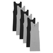 Yana Men's Value Pack Black/Grey Tank Undershirts, 6 Pack