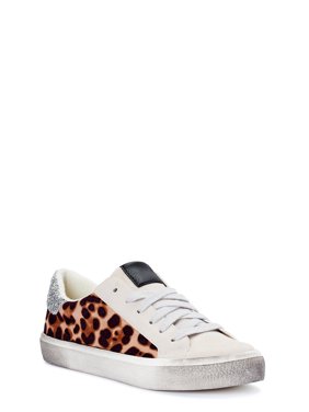 Scoop Women's Distressed Leopard Print Sneaker