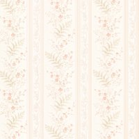 Brewster Bell Peach Wildflower Stripe Wallpaper