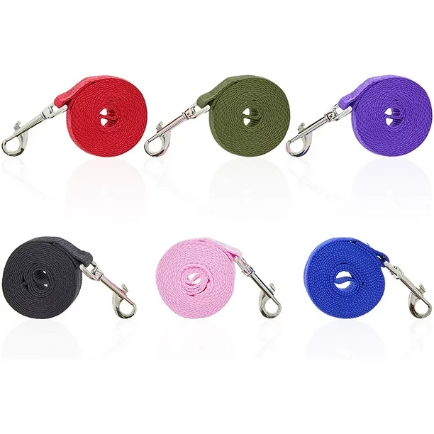 6 Pack Long Leash with Handle for Dog Training, 6 feet, 6 colors