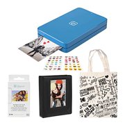 Lifeprint 2x3 Portable Photo and Video Printer (Blue) Photo Album Bundle