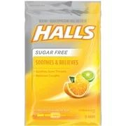 Halls Sugar Free Cough Suppressant Drops, Citrus Blend, 25 Ct