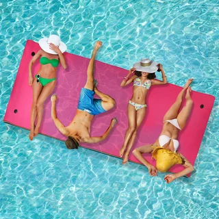 HALLOLURE 12.8*5FT/8.5*6FT Floating Water Pad Mat for Pool, Beach, Ocean, Lake, 3 Layer Floating Foam Fun Mat for Water Recreation and Relaxing,  Indoor carpet