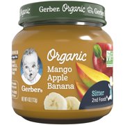 (Pack of 10) Gerber 2nd Foods Organic Mango Apple Banana Baby Food, 4 oz Jars