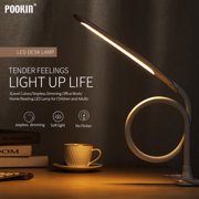 Flexible long-arm LED desk lamp, touch control 3-color adjustable eye protection desk lamp, home/office/workbench/reading work eye protection lamp