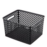Mainstays Large Black Decorative Plastic Storage Basket