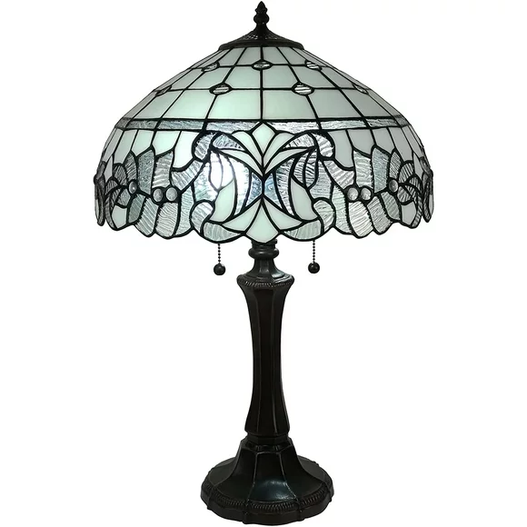 Tiffany Style 2 Light Vintage Table Lamp - 23" Tall