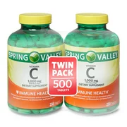 Spring Valley Vitamin C Tablets, 1000mg, 250 Count, 2 Pack