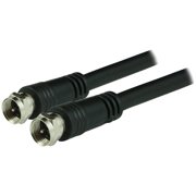 GE RG6 Coaxial Cable, 25 ft. F-Type Connectors, Double Shielded Coax, Ideal for TV Antenna, DVR, VCR, Satellite Receiver, Cable Box, Home Theater, Black, 33598