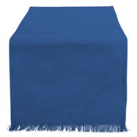 DII Solid Navy Heavyweight Fringed Table Runner, 72 x 14", 100% Cotton