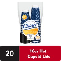 Chinet Comfort Cup Hot Cups with Lids, 16 oz, 20 Count
