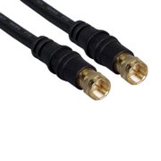 Kentek 3 Feet FT RG-6 RG6 F-type screw on RF gold plated cord wire connector coax coaxial 75 ohm digital cable satellite TV VCR black