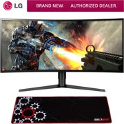 LG 34GK950F-B 34" UltraWide QHD Curved LED FreeSync Gaming Monitor (2018) w/ Deco Gear Large Extended Pro Gaming Mouse Pad