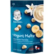 (Pack of 7) Gerber Yogurt Melts Banana Vanilla Freeze Dried Yogurt & Fruit Snacks, 1 Oz