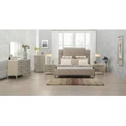 Beige Leatherette Finish Queen Bed Set 5Pc w/Chest Acme Furniture 272000Q Kordal