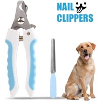 Meidong Pet Nail Clippers with Rubbing Burr Suit Dogs Claw Care Trimmer - Razor Sharp Blades - Cats Grooming Nail Cutter For All Pets (White and Blue)