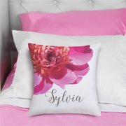 Personalized Peony Throw Pillow -Gift for Her