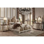 Acme Furniture 26900Q Picardy Antique Pearl & Brown Upholstered Queen Bed Set 5P