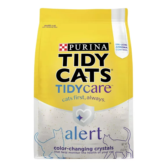 Purina Tidy Cats Tidy Care Alert Crystal Cat Litter, Multi Cat Litter 8 lb. Bag