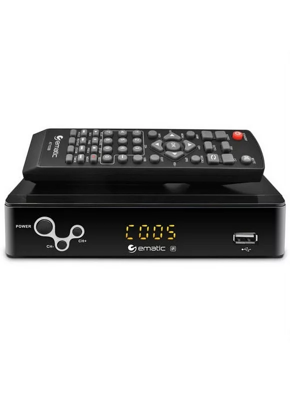 Ematic AT103B Digital Converter Box with LED Display and Recording Capabilities