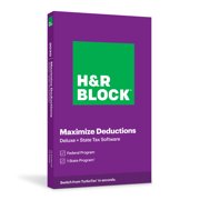 H&R Block, Maximize Deductions, Deluxe + State Tax Software 2020
