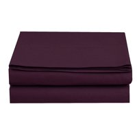 1500 Thread Count 1-Piece Flat Sheet, Queen Size, Purple