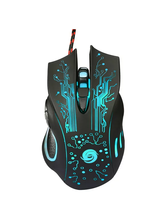RGB Gaming Mouse Wired, 5500DPI 6-Button LED USB Optical Wired Gaming Mouse for Pro Gamer, Ergonomic USB Mice for Laptop/PC with Long Braided Cord