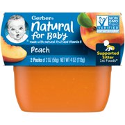 (Pack of 16) Gerber 1st Foods Peach Baby Food, 2 oz Tubs