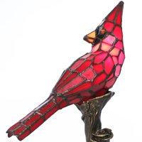 River of Goods Red Cardinal Stained Glass 13.5" Accent Lamp