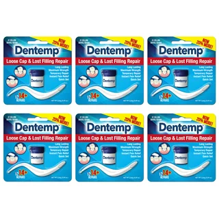 6 Pack Dentemp O.S. One Step Caps and Fillings Repair 14+ Repairs 2.64 grams Each