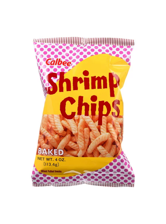Calbee Chips, Wheat Puffed Snacks Made with Wild-Caught Sushi Grade Shrimp, 4 oz