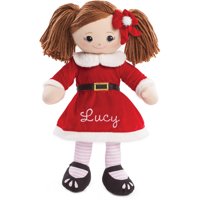 Personalized Christmas Rag Doll - Rag Doll With Santa Dress