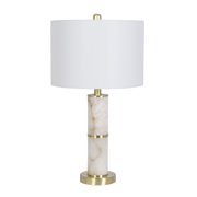 Better Homes & Gardens White Alabaster Marble Finish Table Lamp, 23.5"H