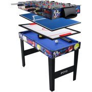 AIPINQI Multi Function 4 in 1 Combo Game Table, Steady Pool Table, Hockey Table, Soccer Foosball Table, Table Tennis Table,, 31.5in / 48in